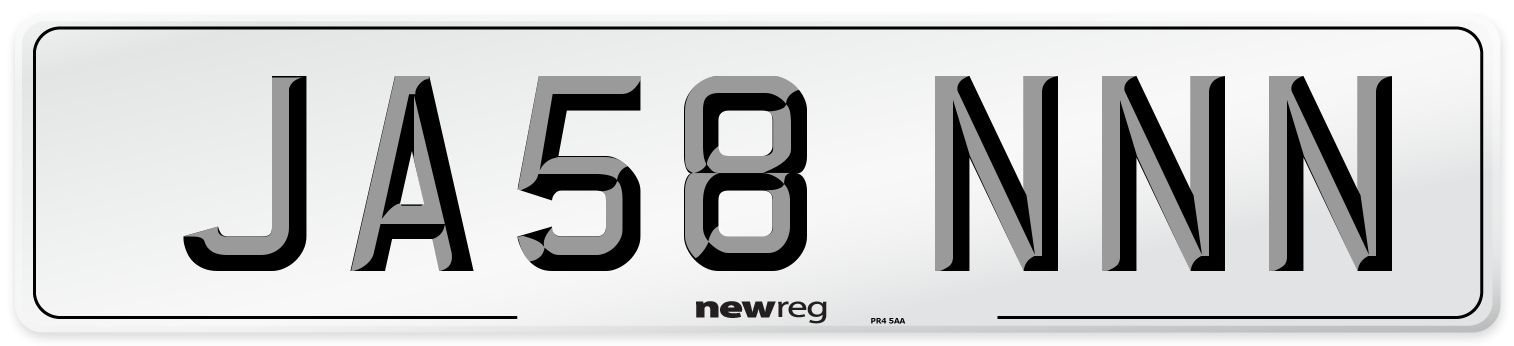JA58 NNN Number Plate from New Reg
